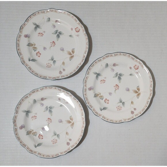 Set of 3 Vintage Noritake Primachina Harris Grove 9415 Bread Plates Floral Japan - Picture 1 of 4
